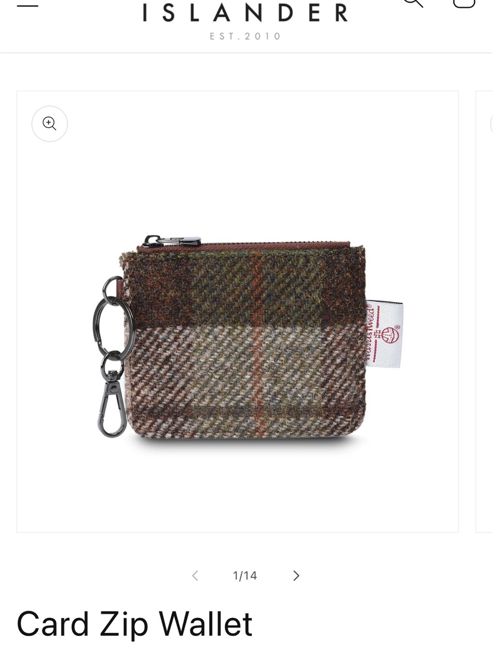 Islander Brown and Tan Plaid Key Pouch Wallet